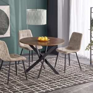 Söögilaud EDGAR, pähkel / must