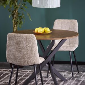 Söögilaud EDGAR, pähkel / must