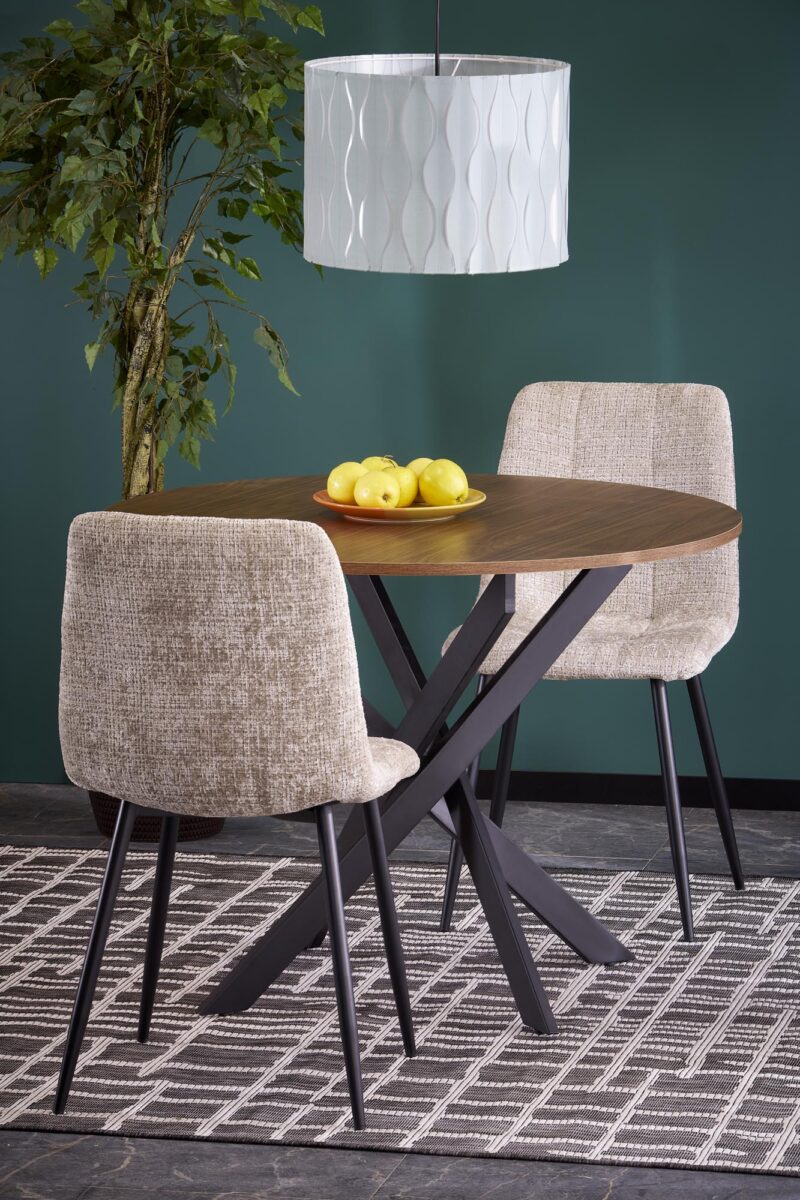 Söögilaud EDGAR, pähkel / must