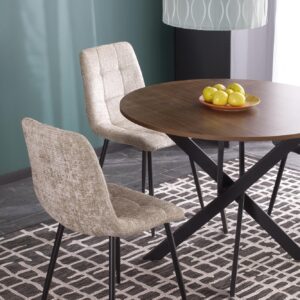 Söögilaud EDGAR, pähkel / must