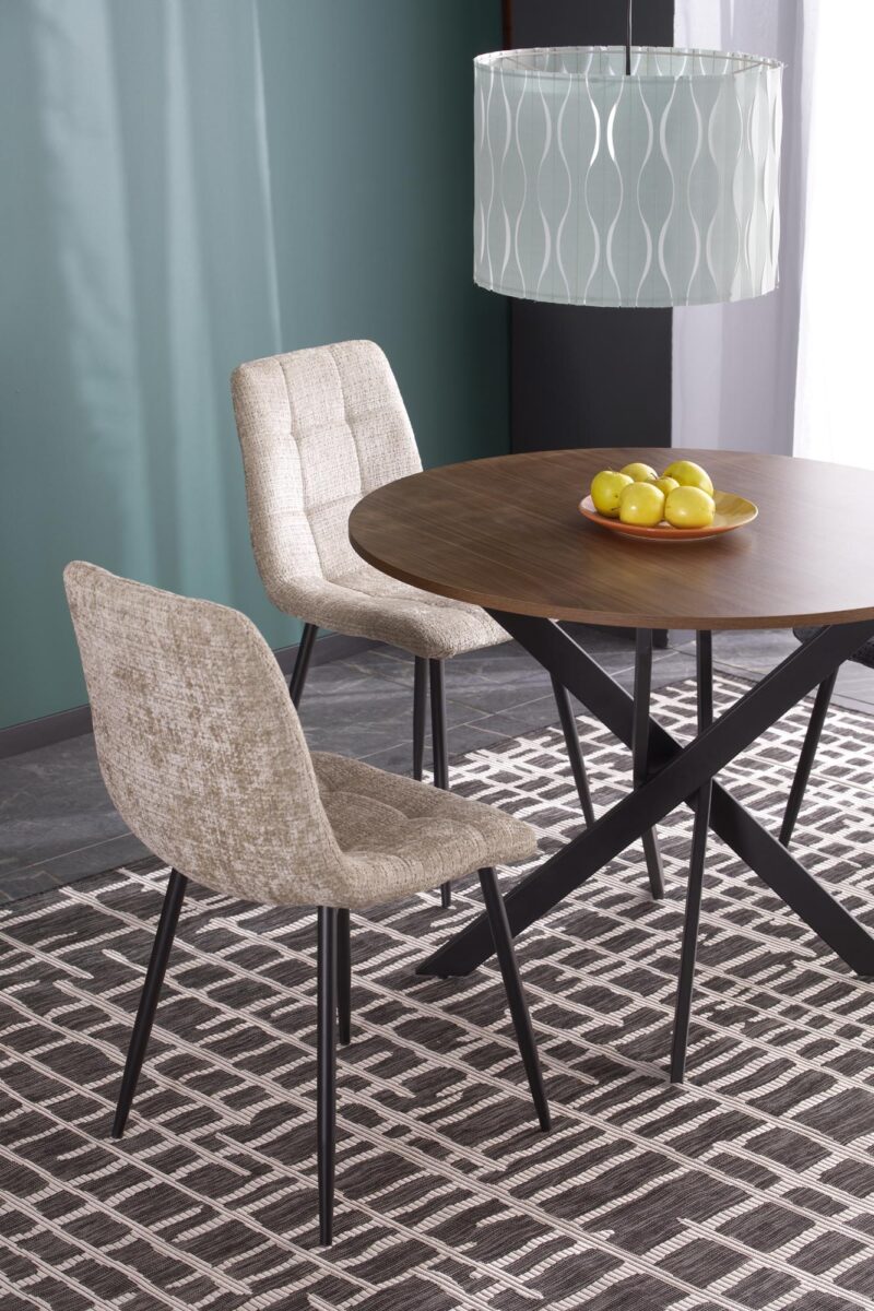 Söögilaud EDGAR, pähkel / must