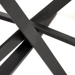 Söögilaud EDGAR 2, valge marmor / must