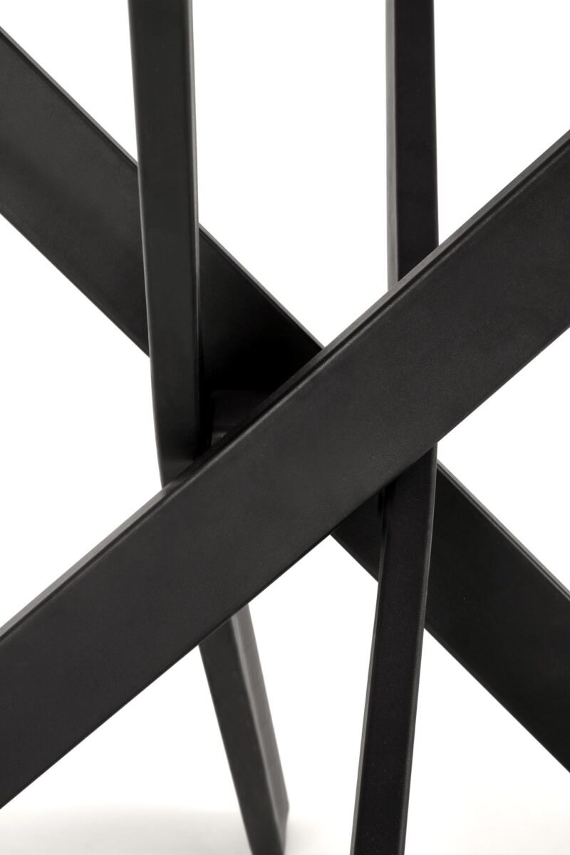 Söögilaud EDGAR 2, valge marmor / must