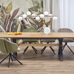 Pikendatav söögilaud HENRY, looduslik / must