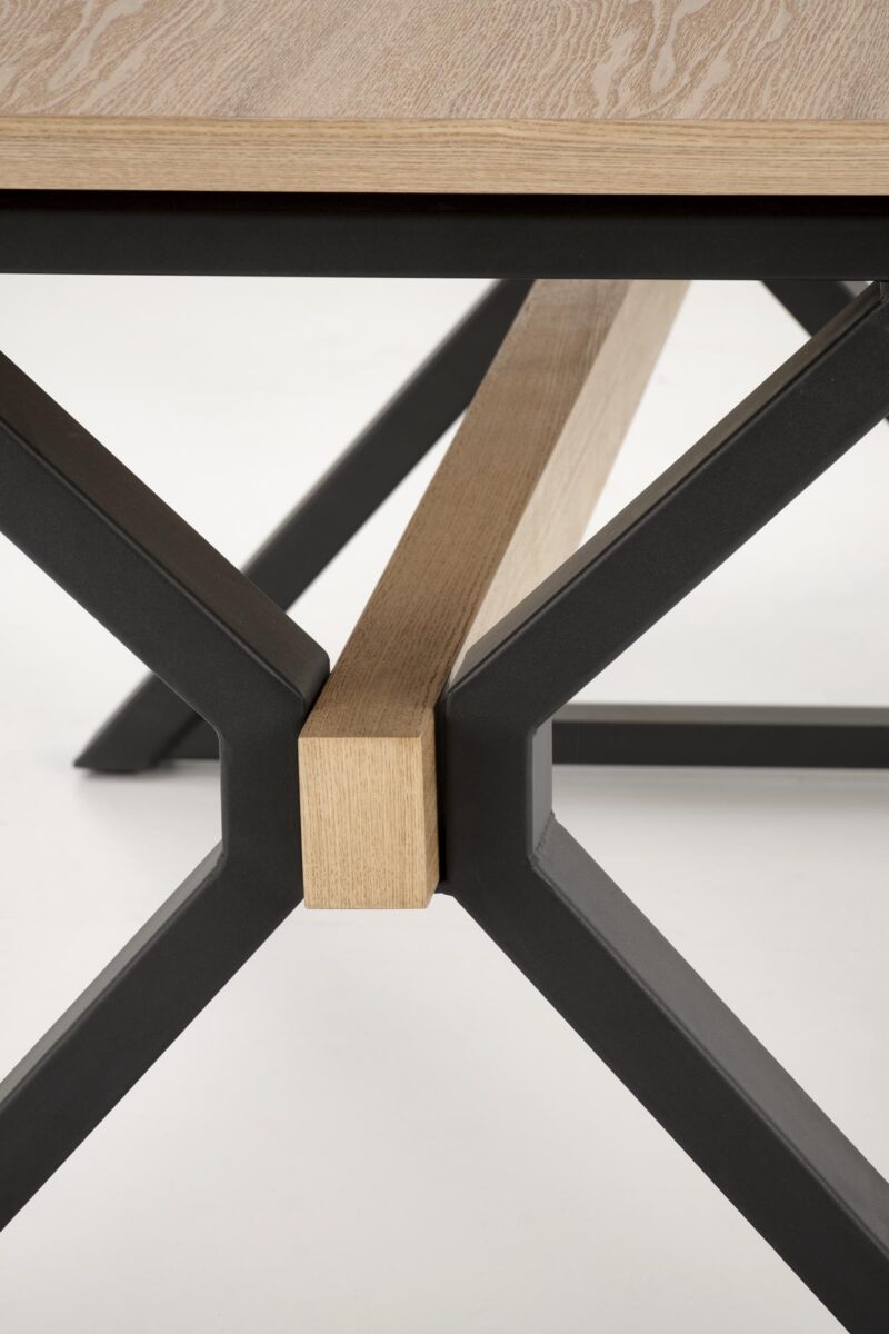 Pikendatav söögilaud HENRY, looduslik / must