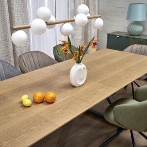 Pikendatav söögilaud HENRY, looduslik / must