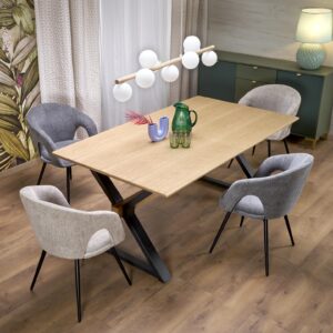 Pikendatav söögilaud HENRY, looduslik / must