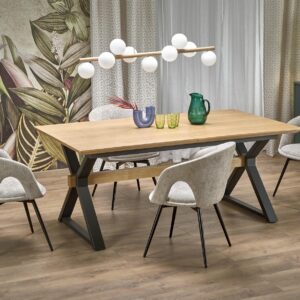 Pikendatav söögilaud HENRY, looduslik / must