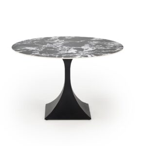 Söögilaud MANVIL, ümmargune, must marmor / must