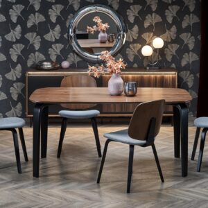 Söögilaud PEDRAN, pähklipuu / must