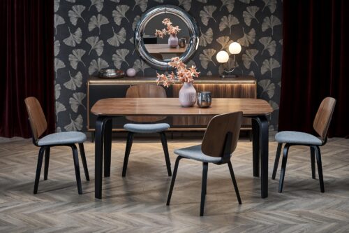 Söögilaud PEDRAN, pähklipuu / must