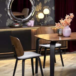 Söögilaud PEDRAN, pähklipuu / must