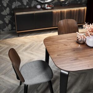 Söögilaud PEDRAN, pähklipuu / must