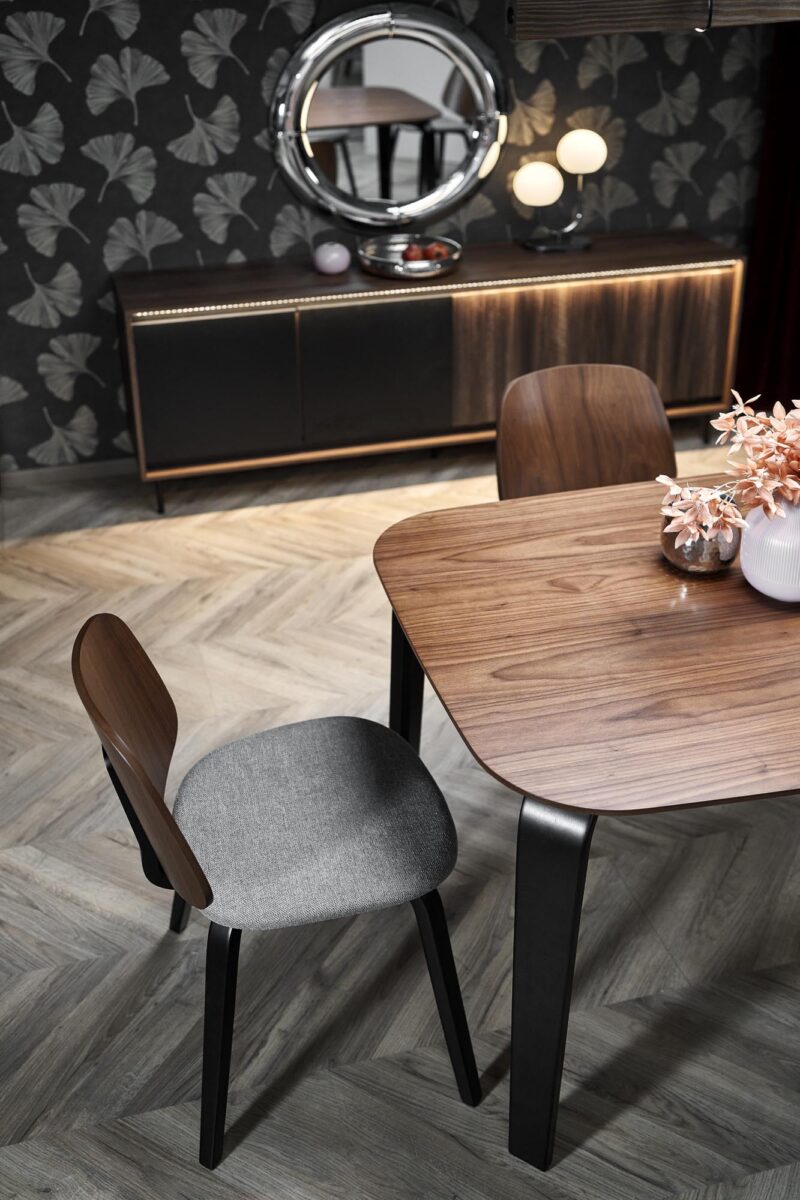 Söögilaud PEDRAN, pähklipuu / must