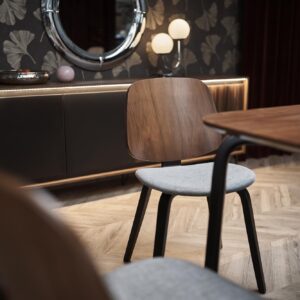 Söögilaud PEDRAN, pähklipuu / must