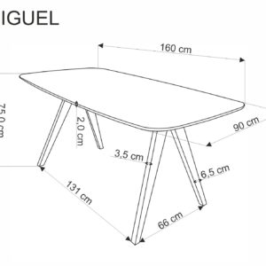 Söögilaud MIGRAN, pähklipuidust / pähklipuu