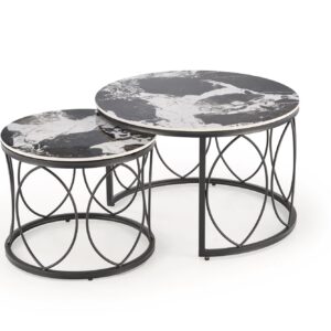 Kohvilaud ALEXERA, must marmor / must