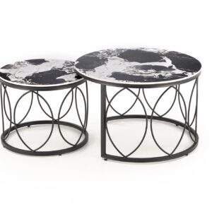 Kohvilaud ALEXERA, must marmor / must