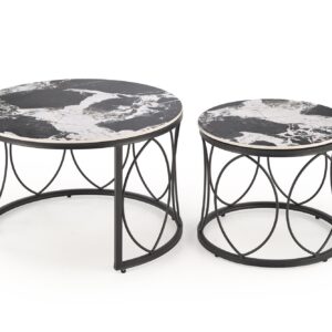 Kohvilaud ALEXERA, must marmor / must