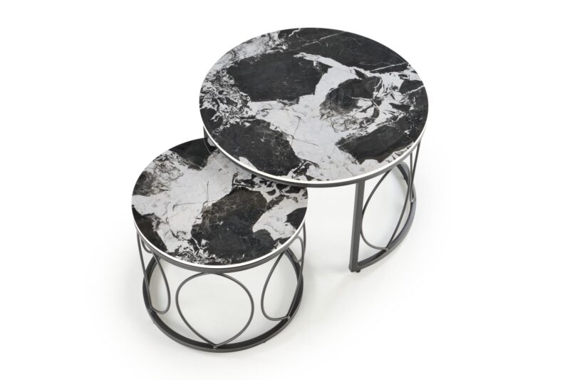 Kohvilaud ALEXERA, must marmor / must