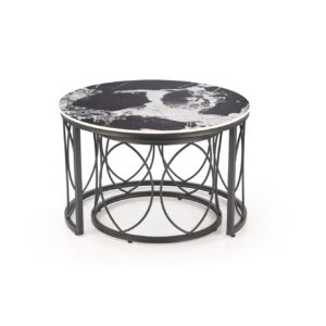 Kohvilaud ALEXERA, must marmor / must