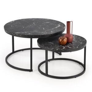 Kohvilaud JAVO, must marmor / must