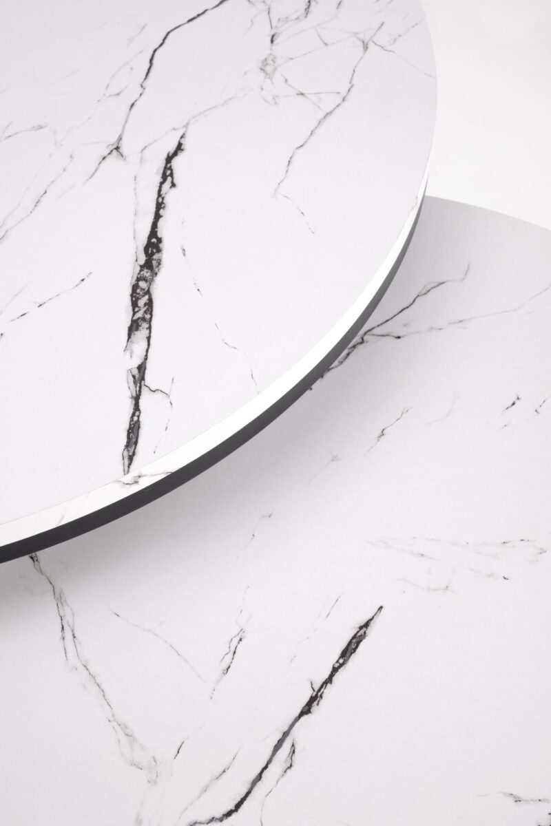 Kohvilaua komplekt JAVA, valge marmor / must