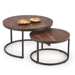 Kohvilaud JAVAL, pähklipuu / must