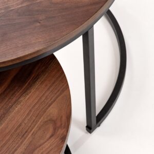 Kohvilaud JAVAL, pähklipuu / must