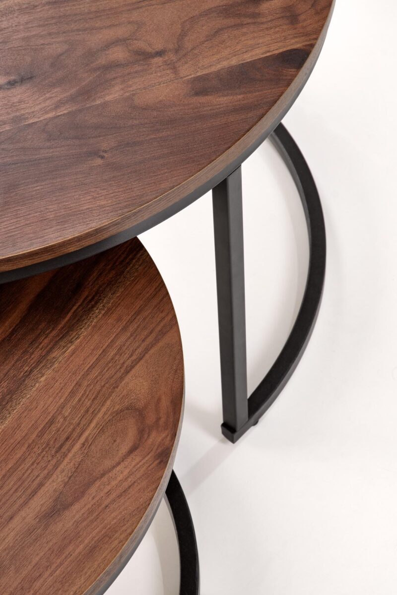 Kohvilaud JAVAL, pähklipuu / must