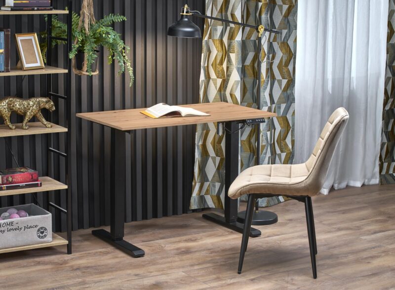 Reguleeritav kirjutuslaud ZAORA, tamm / must