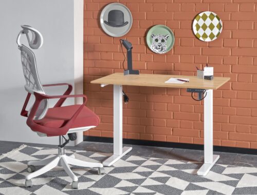 Reguleeritav kirjutuslaud ZAORA tamm / valge