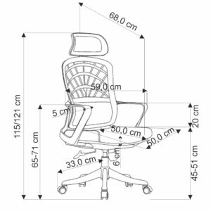 Kontoritool VESMON 2, türkiissinine / valge