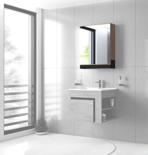 Peegelkapp DOVANI 60, tamm / must