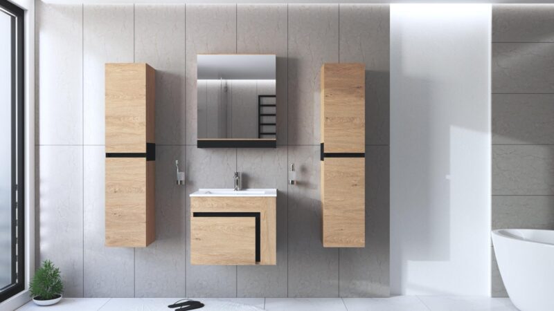 Peegelkapp DOVANI 60, tamm / must