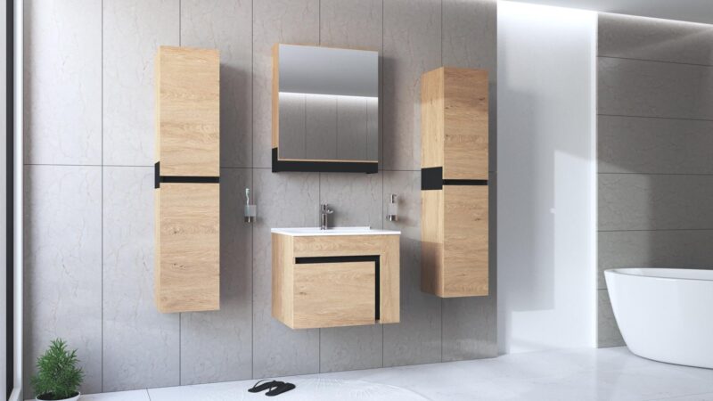 Peegelkapp DOVANI 60, tamm / must