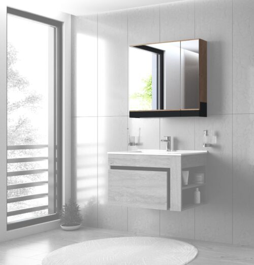 Peegelkapp DOVANI 80, tamm / must