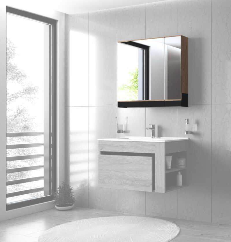 Peegelkapp DOVANI 80, tamm / must