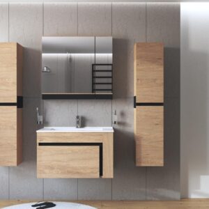 Peegelkapp DOVANI 80, tamm / must