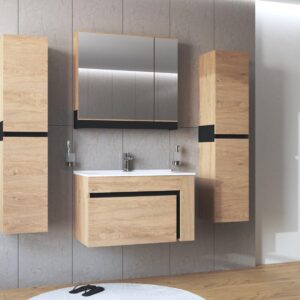 Peegelkapp DOVANI 80, tamm / must