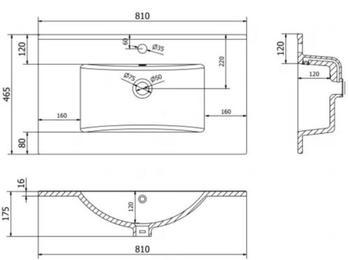 Valamu PRAVO 80, valge