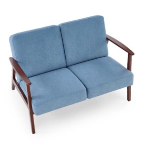 Diivan MILAVOR 2S, sinine / tume pähkel