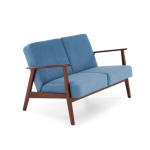 Diivan MILAVOR 2S, sinine / tume pähkel