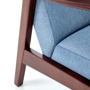 Diivan MILAVOR 2S, sinine / tume pähkel