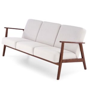 Diivan MILAVOR 3S hele beež/ tume pähkel