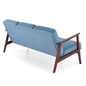 Diivan MILAVOR 3S, sinine / tume pähkel