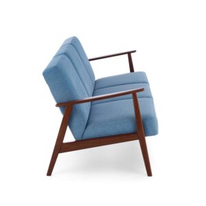 Diivan MILAVOR 3S, sinine / tume pähkel