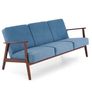 Diivan MILAVOR 3S, sinine / tume pähkel