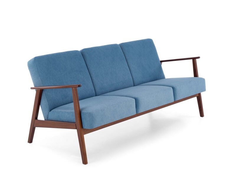 Diivan MILAVOR 3S, sinine / tume pähkel