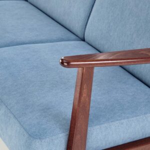 Diivan MILAVOR 3S, sinine / tume pähkel